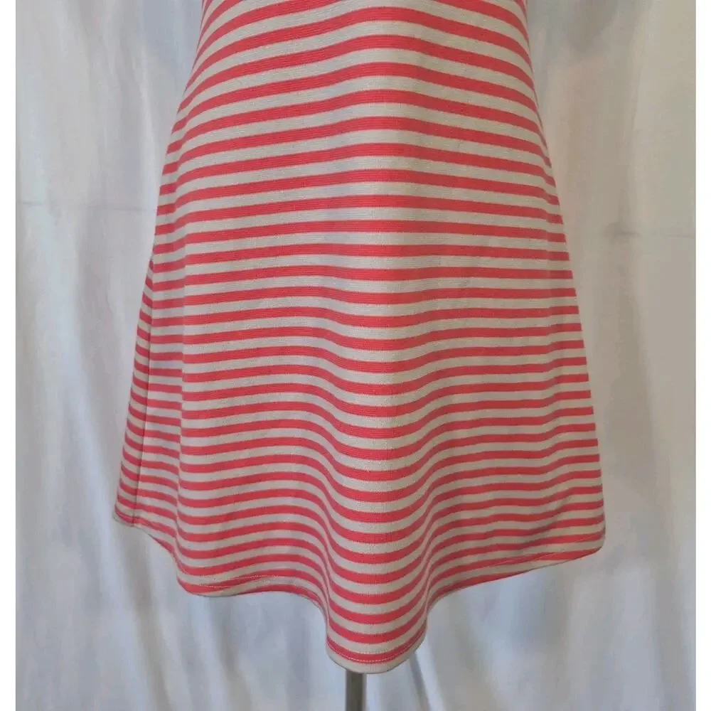 Free People Beach On The Line Mock Neck Pink Gray Striped Mini Dress XS
